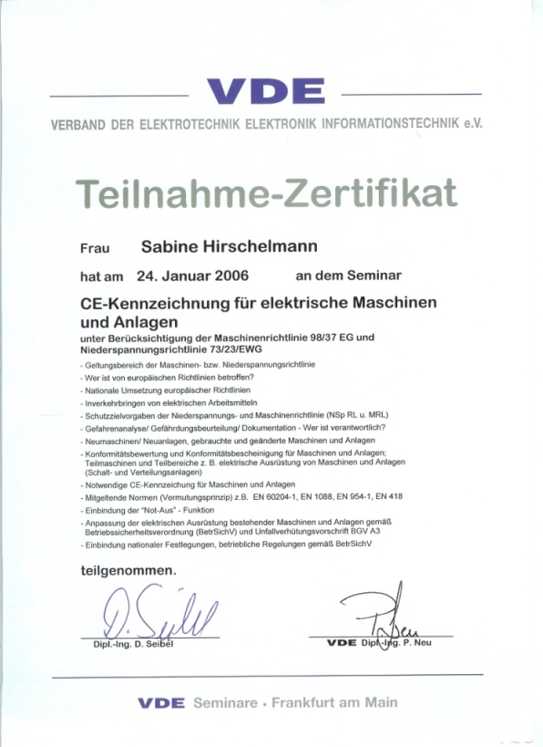 VDE-Seminar &ndash; CE-Kennzeichnung