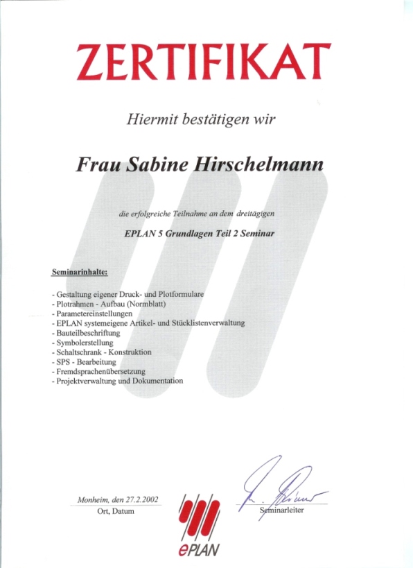 EPLAN 5 Basisseminar Teil 2